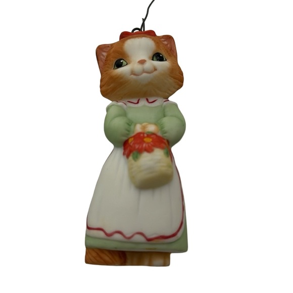 1989 Hallmark Christmas Kitty Porcelain Ornament QX5445 - Adorable Holiday Decor - Picture 4 of 6